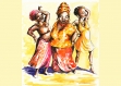 Set de table plastique, original, esthétique, lavable et résistant - art africain - peinture, aquarelle, trio de danseuses africaines.