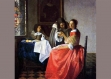 Set de table original, esthétique, lavable et résistant - peintres hollandais - johannes vermeer - scène de genre, la jeune fille au verre de vin.