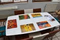Set de table plastique, semi-rigide, design original, lavable et résistant - peintres abstraits - peinture abstaite - joan miro - bleu 2.