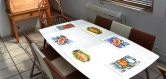 Set de table design, plastique, pvc, semi-rigide,  original, esthétique, lavable et résistant - décoration de table. linge de maison. humour - oeufs de pâques - 