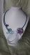  collier en fil aluminium turquoise et fleur violet