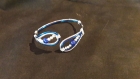 Bracelet en fil aluminium bleu et argentée