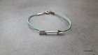 Bracelet flèche argenté nylon vert