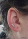 Piercing d'oreille argenté 3 perles