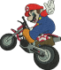 Mario  fait de la moto
