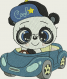 Le panda coule dans sa voiture 