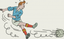 Tintin joue au foot 