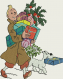 Tintin et les achats de noel