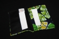 Porte-cartes en tissu wax et simili cuir -etoiles