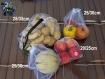 Sac à légumes, sac à vrac zéro déchets, ensemble de 5 poches réutilisables, filet à fruit