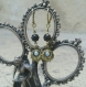 Bijoux style victorien *petits pendants noir et opaline 