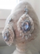 Boucles d'oreilles textile cristaux d'hiver