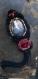 Bijoux en tissus -broche textile image,  george sand à la rose