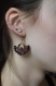 Boucles d'oreilles en tissage de perles violet, prune eventail