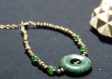 Bracelet bronze et pierres de jaspe verte **terre des indes**