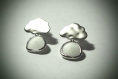 Boucles d'oreille nuage **la tête sur mon nuage** en plaqué argent et cristal blanc, boucles d'oreille percées