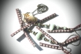 Sautoir etoiles d'amazones, collier long en métal couleur bronze, amazonite, aigue-marine et liberty à étoiles, collier / sautoir original