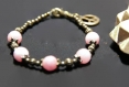 Bracelet bronze et pierres d'alexandrite rose ***terre des indes***