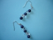 Boucles d'oreilles en lapis lazuli et cristal de roche 