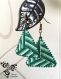 Boucle d'oreille triangle nuances de vert en perles miyuki - tissage peyote