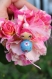 Collier ninette fleurie bleue et rose