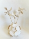 Vase décoratif en origami et ses fleurs moulins à vent thème: nature - moulin à vent champêtre