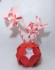 Vase déco en origami  et ses moulins à vent personnalisables