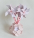Moulins à vent liberty et son vase déco en origami , liberty, rose,  pour agrémenter votre déco.