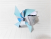 Moulins à vent et son vase déco en origami thème: étoiles personnalisables