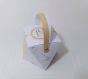 Boite à dragées forme diamant origami, personnalisable: thème nature, kraft et blanc - boite chocolat