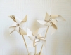 Vase décoratif en origami et ses fleurs moulins à vent thème: nature - moulin à vent champêtre