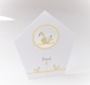 Boite à dragée nichoir, avec cygne en origami, gris blanc et jaune, boite dragée baptême, communion, mariage, personnalisable