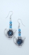 Boucles d'oreilles perle de verre bleues et blanches