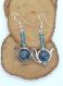 Boucles d'oreilles perle de verre bleues et blanches