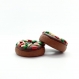 Boucles d'oreilles donuts de noël chocolat