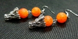 Boucles d'oreilles dragon orange