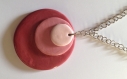 Pendentif / collier 3 ronds roses