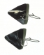 Boucles d'oreilles triangles marbré noir et blanc grand modèle