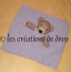Roudoudou, ours sur carré doudou en tricot