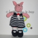Liselotte, doudou cochon en tricot