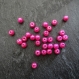 100 perles de verre nacrées rose vif - 4 mm
