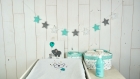Guirlande d'étoiles, vert, gris et blanc. décoration chambre bébé