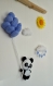 Mobile mural panda. ballons bleu chiné. décoration chambre bébé