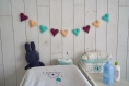 Guirlande de coeurs. décoration chambre bébé