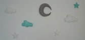 Décoration murale. lune, nuages, étoiles à suspendre. décoration chambre bébé