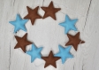 Guirlande d'étoiles, bleu et chocolat. décoration chambre bébé