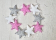 Guirlande d'étoiles, rose, gris et blanc. décoration chambre bébé