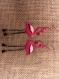 Boucles oreilles pendantes flamands roses 