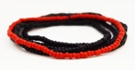 Set de bracelets en perle rouge/ noir