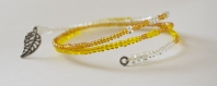 Bracelet de perle jaune, ombre et blanc transparent 